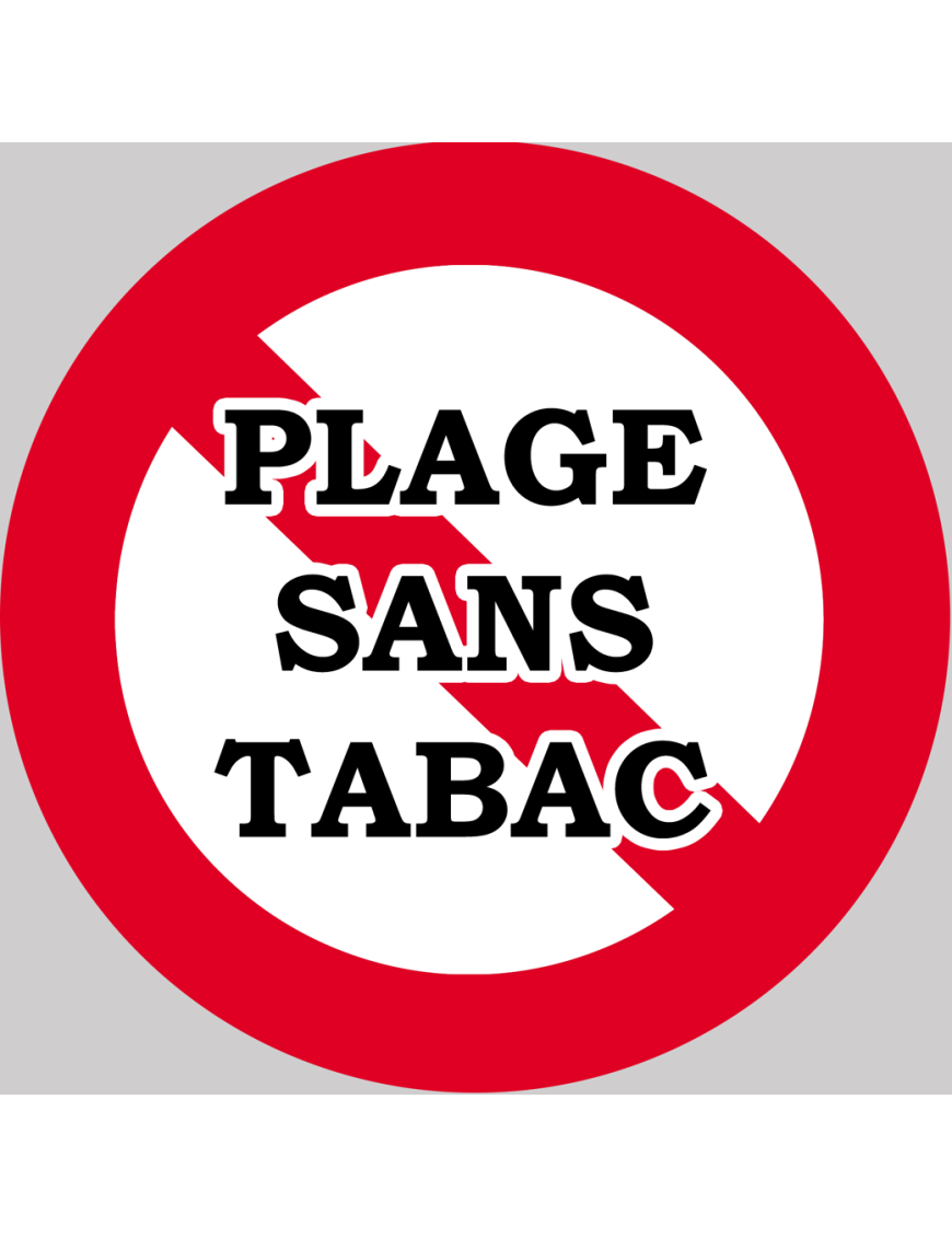 Plage sans tabac - 15x15cm - Sticker/autocollant
