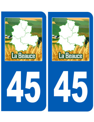 Immatriculation 45 Beauce - Sticker/autocollant