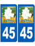 Immatriculation 45 Beauce - Sticker/autocollant