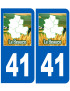 Immatriculation 41 Beauce - Sticker/autocollant