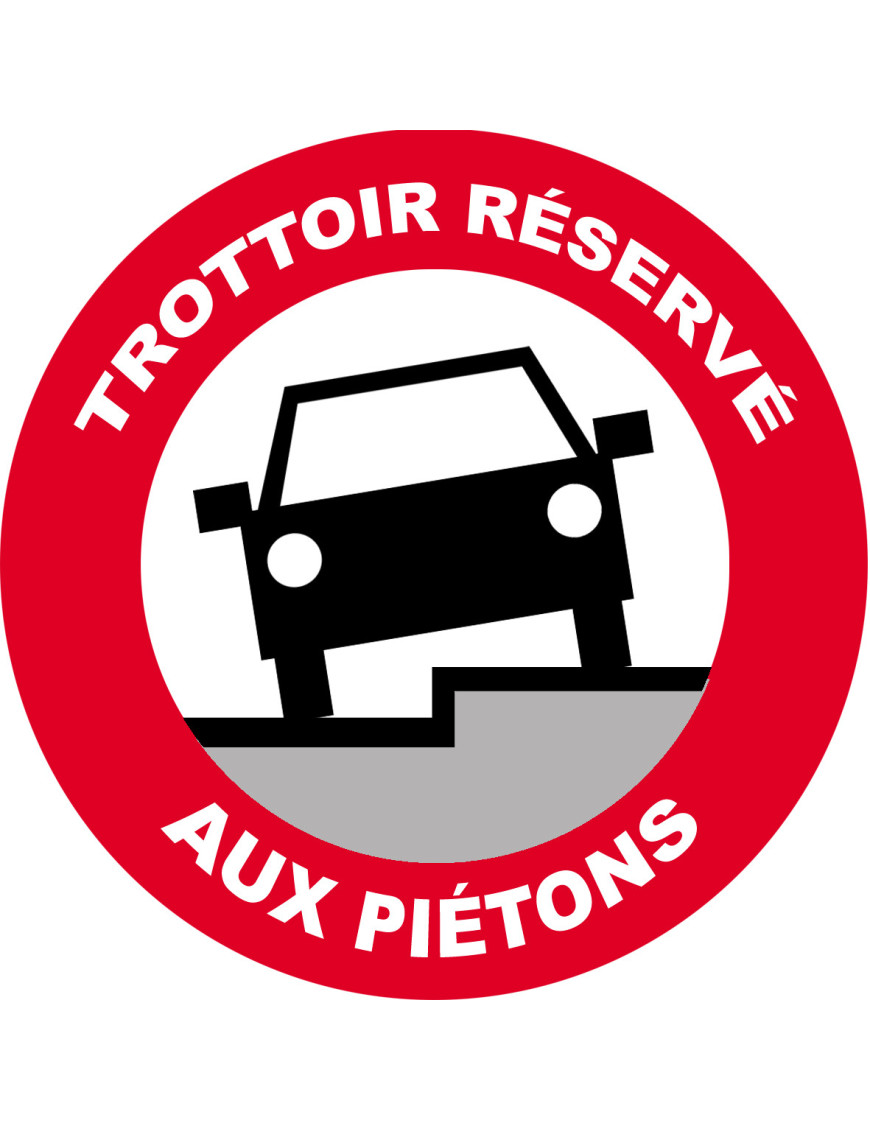 Trottoir réservé aux piétons (15x15cm) - Sticker/autocollant