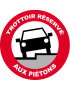 Trottoir réservé aux piétons (15x15cm) - Sticker/autocollant