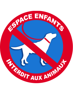 Espace enfants interdit aux animaux - 10x10cm - Sticker/autocollant
