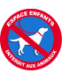 Espace enfants interdit aux animaux - 5x5cm - Sticker/autocollant