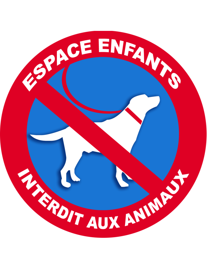 Espace enfants interdit aux animaux - 20x20cm - Sticker/autocollant
