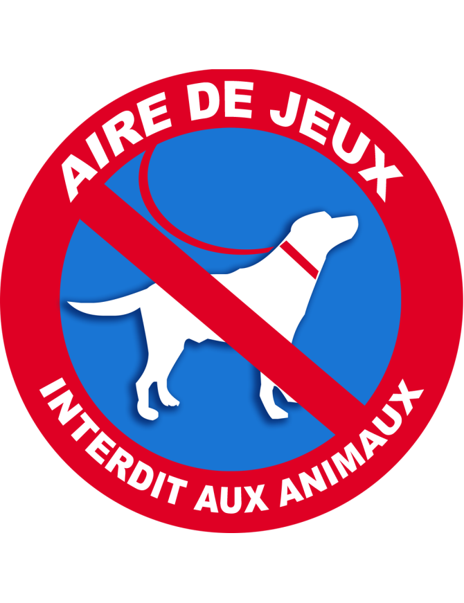 Air de jeux interdit aux animaux - 20x20cm - Sticker/autocollant
