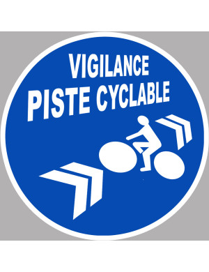 Vigilance piste cyclable - 10x10cm - Sticker/autocollant