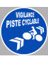 Vigilance piste cyclable - 10x10cm - Sticker/autocollant