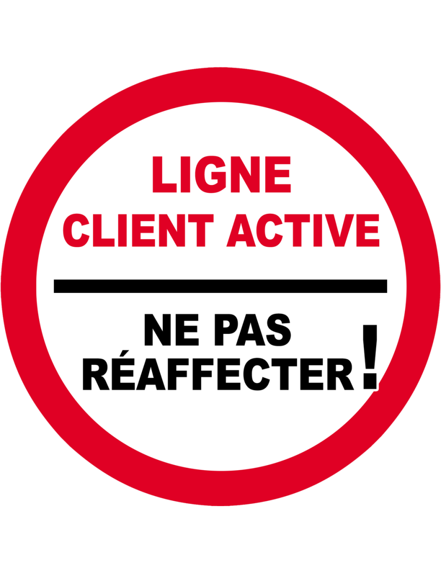 Ligne client active - 5x5cm - Sticker/autocollant