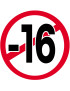 interdit moins 16 ans - 5cm - Sticker/autocollant
