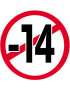 interdit moins 14 ans - 15cm - Sticker/autocollant