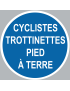 cyclistes trottinettes pied à terre - 15cm - Sticker/autocollant