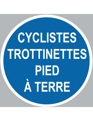 cyclistes trottinettes pied à terre - 20cm - Sticker/autocollant