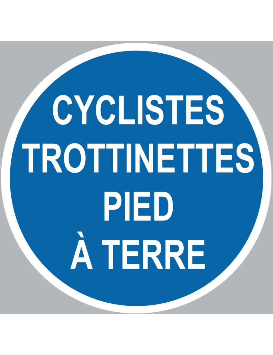 cyclistes trottinettes pied à terre - 20cm - Sticker/autocollant