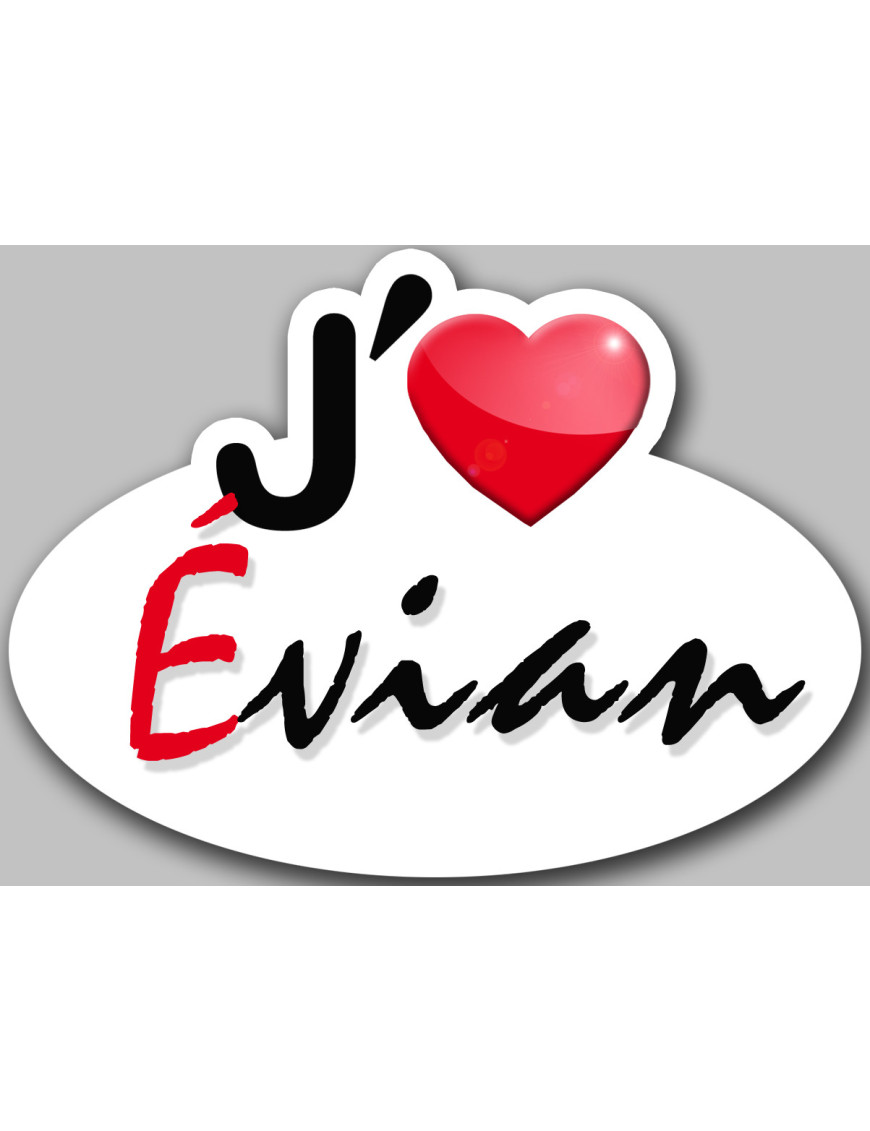 J'aime Evian - 5x3.7cm - Sticker/autocollant