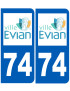 Immatriculation Evian 74 - Sticker/autocollant