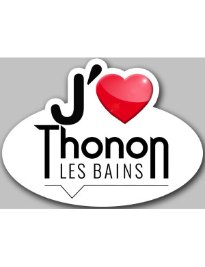 J'aime Thonon-les-Bains - 5x3.7cm - Sticker/autocollant