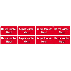 Ne pas toucher - 8fois 6x3 cm - Sticker/autocollant