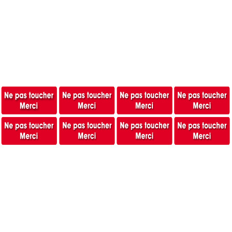 Ne pas toucher - 8fois 6x3 cm - Sticker/autocollant