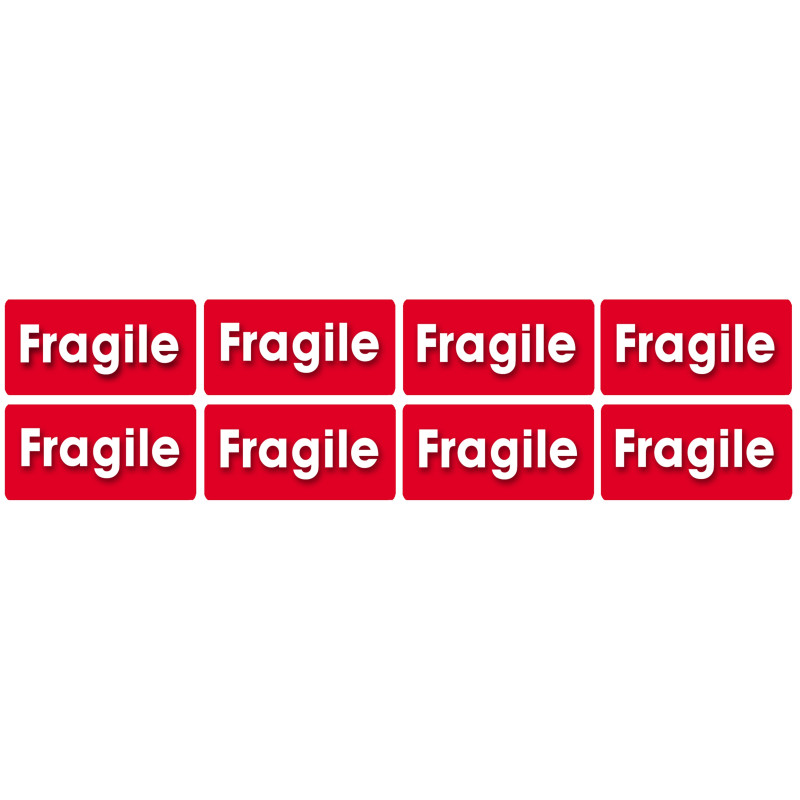 Fragile - 8fois 6x3cm - Sticker/autocollant