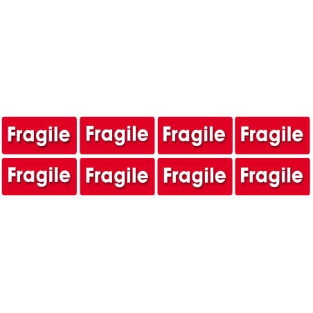 Fragile - 8fois 6x3cm - Sticker/autocollant