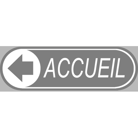 Accueil gris directionnel gauche (29x9cm) - Sticker/autocollant