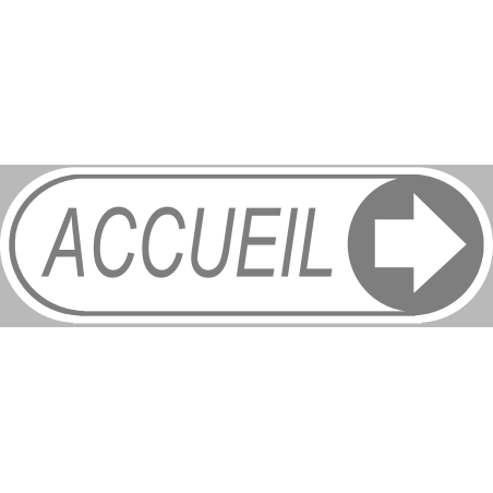 Accueil blanc directionnel droite (29x9cm) - Sticker/autocollant