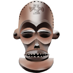 masque d'Afrique traditionnel - 20x13cm - Sticker/autocollant