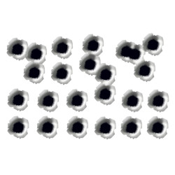 Impact de balles - Kit format 15x10cm - Sticker/autocollant