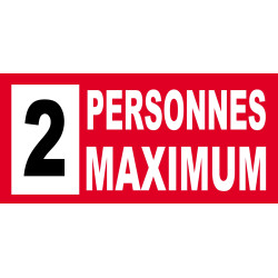 2 personnes maximum - 30X14cm - Sticker/autocollant