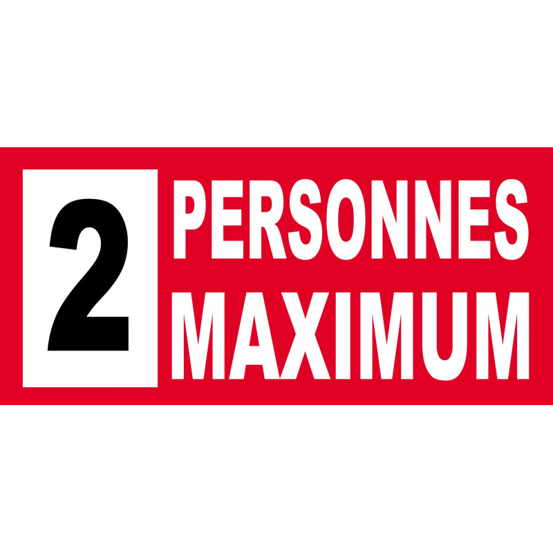 2 personnes maximum - 30X14cm - Sticker/autocollant