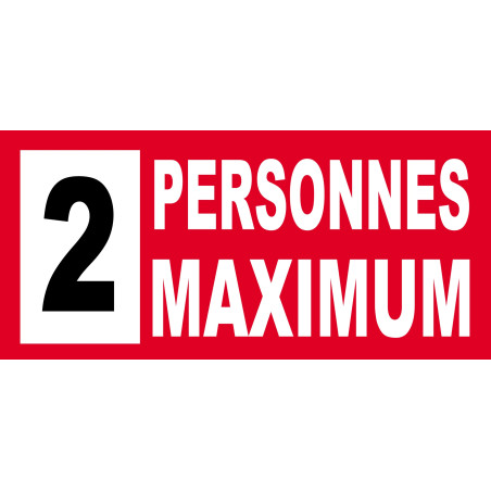 2 personnes maximum - 30X14cm - Sticker/autocollant