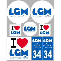 La Grande-Motte (8 autocollants variés) - Sticker/autocollant