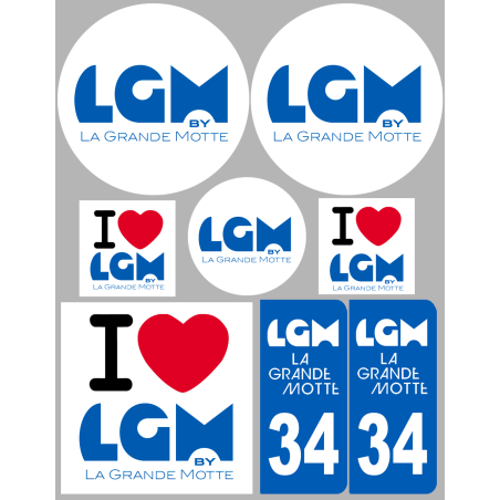 La Grande-Motte (8 autocollants variés) - Sticker/autocollant