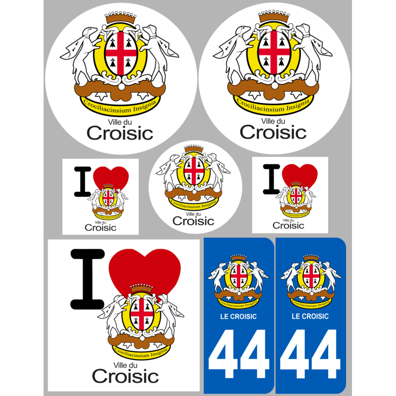 Le Croisic - 8 autocollants variés - Sticker/autocollant