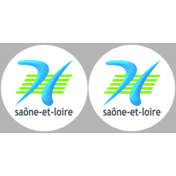 département de la Saône et Loire - 2fois 10cm - Sticker/autocollant