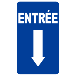 Entrée flèche vers le bas (25x15cm) - Sticker/autocollant