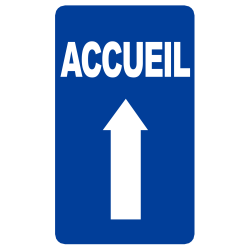 Accueil fléchage vers le haut (25x15cm) - Sticker/autocollant