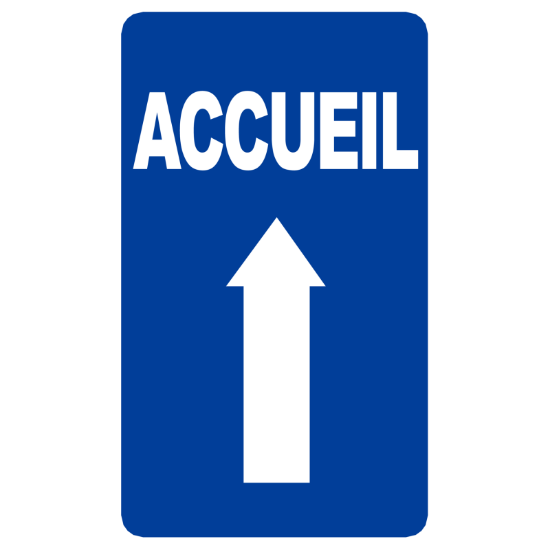 Accueil fléchage vers le haut (25x15cm) - Sticker/autocollant