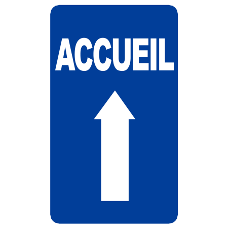 Accueil fléchage vers le haut (25x15cm) - Sticker/autocollant