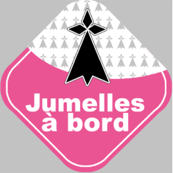 jumelles bretonnes hermine - 10cm - Sticker/autocollant