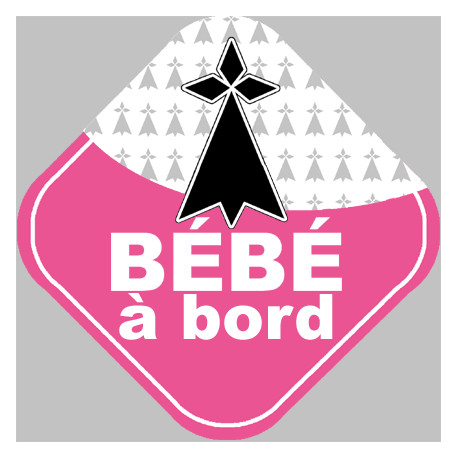 Bébé à bord bretonne hermine - 10cm - Autocollant(sticker)