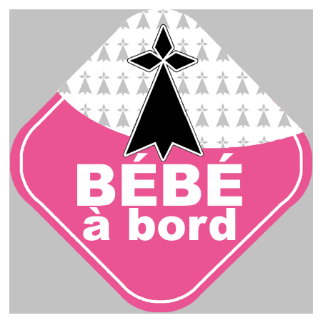 Bébé à bord bretonne hermine - 10cm - Sticker/autocollant