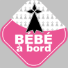 Bébé à bord bretonne hermine - 10cm - Sticker/autocollant