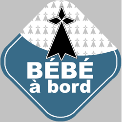 Bébé à bord breton hermine - 10cm - Sticker/autocollant