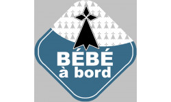 bébé à bord breton hermine (10x10cm) - Autocollant(sticker)