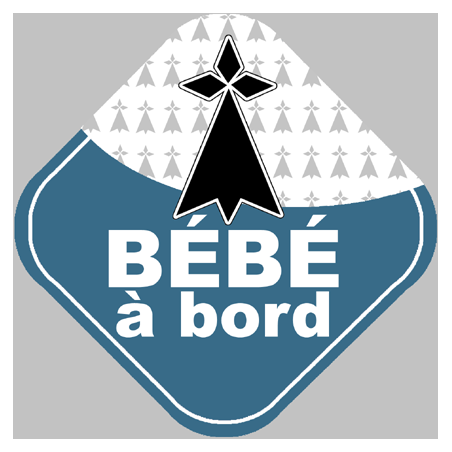 Bébé à bord breton hermine - 10cm - Sticker/autocollant