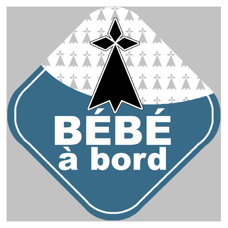 bébé à bord breton hermine (10x10cm) - Autocollant(sticker)