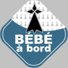 Bébé à bord breton hermine - 10cm - Sticker/autocollant
