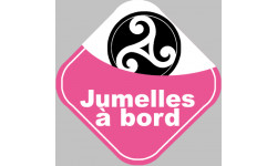 bébés à bord jumelles triskel - 10cm - Autocollant(sticker)